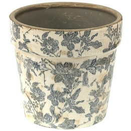 Overview image: Woonaccessoires bloempot grijs bloemen
