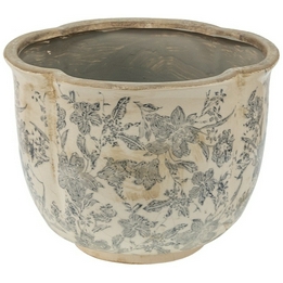 Overview image: Woonaccessoires bloempot grijs bloemen