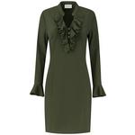 Product Color: Helena Hart jurk Ruche groen