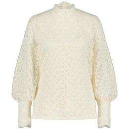 Overview image: Nukus blouse Stella Lace top off white
