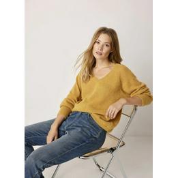 Overview image: Summum sweater v-neck oker geel