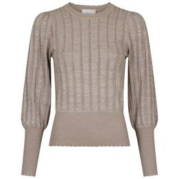Overview image: NEO NOIR top Dary lurex knit zand