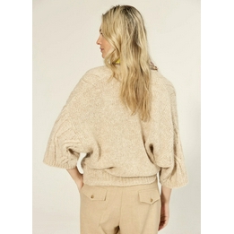 Overview second image: Summum vest oversized gebreid beige