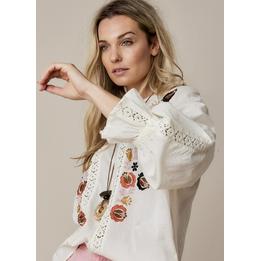 Overview image: Summum blouse embroidered off white