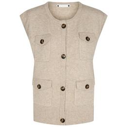 Overview image: Co' Couture vest Row pocket knit zand