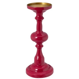 Overview image: Woonaccessoires metalen kandelaar roze 34 cm