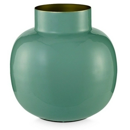 Overview image: Woonaccessoires metalen vaas groen 25 cm