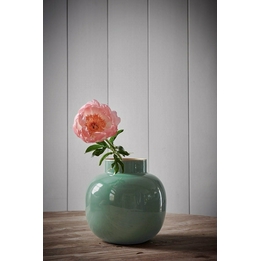 Overview second image: Woonaccessoires metalen vaas groen 25 cm