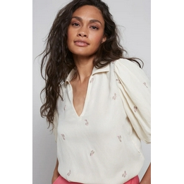 Overview image: Yaya tuniek top met v-hals creme