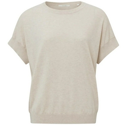 Overview second image: Yaya trui met ronde hals en korte mouwen beige