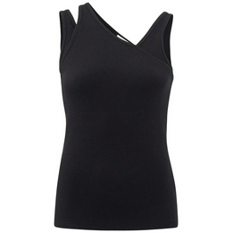Overview second image: Yaya katoenen top met halsdetail zwart