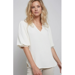Overview image: Yaya tuniek top met v-hals creme