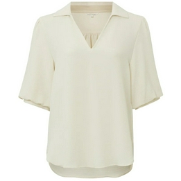 Overview second image: Yaya tuniek top met v-hals creme