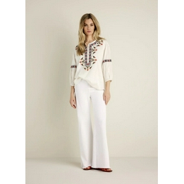 Overview image: Summum blouse geborduurd off white