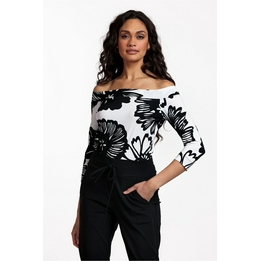 Overview image: Studio Anneloes Big flower shirt Dolly zwart wit