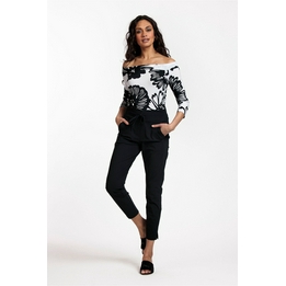Overview second image: Studio Anneloes Big flower shirt Dolly zwart wit