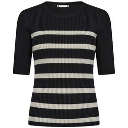 Overview image: Co' Couture shirt Badu CC stripe midi sleeve knit zwart