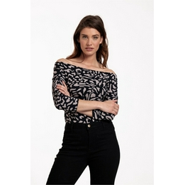 Overview image: Studio Anneloes shirt Dolly cheeta zwart/taupe