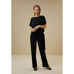 Overview image: BY-BAR blouse Uma gloss crinkle zwart