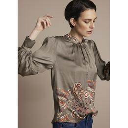 Overview second image: Summum blouse satijn taupe