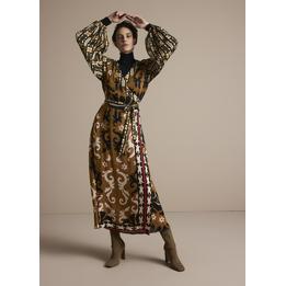 Overview image: Summum jurk met unieke print bruin