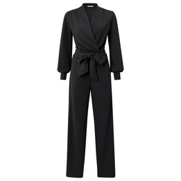Overview image: Yaya jumpsuit met overslag zwart