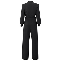 Overview second image: Yaya jumpsuit met overslag zwart