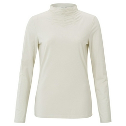 Overview image: Yaya top met geplooide col zilver zand
