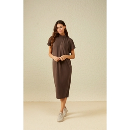 Overview image: Yaya jurk met opstaand kraagje bruin