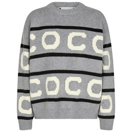 Overview image: Co' Couture trui met logo Row grijs