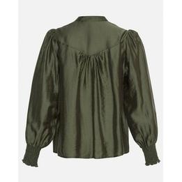 Overview second image: Moss Copenhagen blouse Kaliko groen